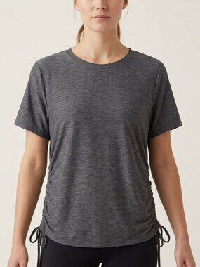Shambhala Heathered Grey Tee with Ruching on the Sides